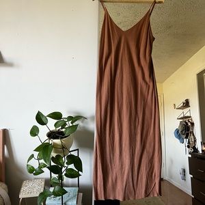 Ozma of California raw silk bias slip dress